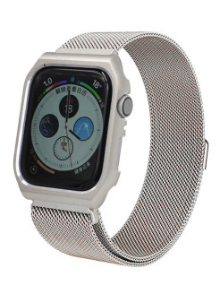 Распродажа Ремешок металлический миланская петля с бампером для капсулы на Apple Watch 44 mm