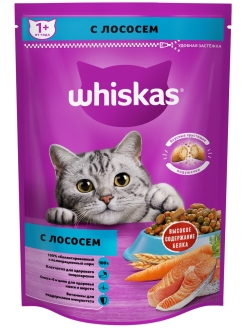 Отзыв на Сухой корм Whiskas для взрослых кошек Подушечки с паштетом. Обед с лососем, 350г