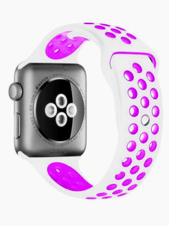 Отзыв на Силиконовый ремешок ремень для Эпл Вотч / Apple Watch series 1 /2/3/4/5/6/ 38/40мм (размер M) 