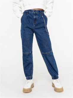 Распродажа Брюки-джоггеры из джинсовой ткани с цепочкой