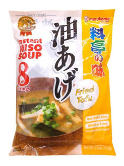 Распродажа Мисо-суп Марукоме с жаренным тофу, консервированный, 8 порций, 180г., Япония
- Традиционный японский суп на основе соевой пасты с нежным творогом тофу и ароматным зеленым луком