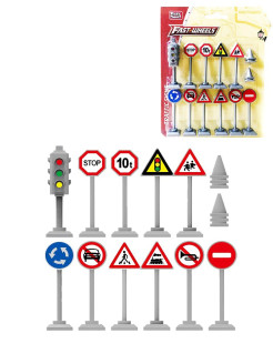 Отзыв на Светофор с переключением 7 см, дорожные знаки 14 шт