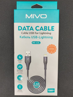 Распродажа Кабель для зарядки iPhone и iPad Lightning 2,4A 1М - USB кабель MX-43L для Lightning