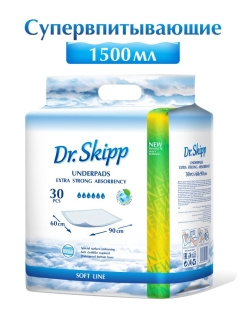 Отзыв на Пеленки супервпитывающие одноразовые Dr.Skipp Soft Line 60x90, 30шт.