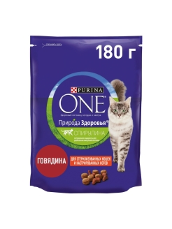 Отзыв на Сухой корм Purina ONE Природа Здоровья для стерилизованных кошек, говядина, 180 г