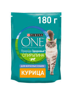 Отзыв на Сухой корм Purina ONE Природа Здоровья для взрослых кошек, с высоким содержанием курицы, 180 г