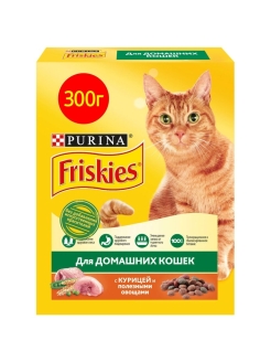 Отзыв на Сухой корм Friskies для взрослых кошек, с курицей и полезными овощами, Коробка, 300 г