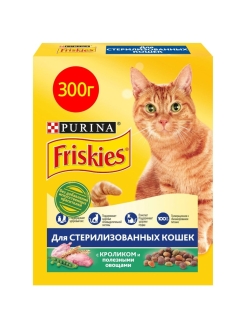 Отзыв на Сухой корм Friskies для взрослых стерилизованных кошек, с кроликом и полезными овощами, 300 г