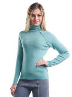 Распродажа Женский свитер / Длинный вязаный свитер из шерсти под горло ( оверсайз )