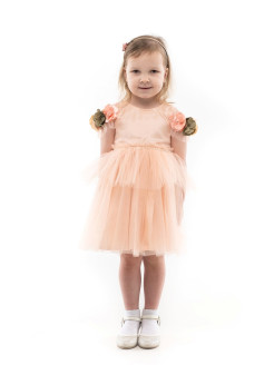 Распродажа платье детское с цветочками на рукавах