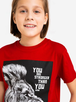 Распродажа Красная футболка с принтом для мальчика