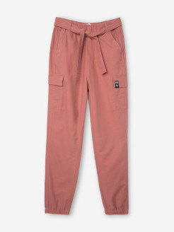 Распродажа Розовые брюки-карго с поясом для девочки