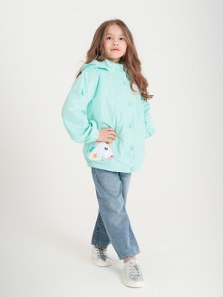 Отзыв на Куртка / плащ / ветровка для девочки, с капюшоном, с аппликацией, легкая, весенняя, детская одежда