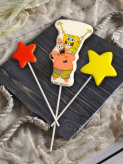 Отзыв на Набор имбирных пряников Губка Боб,SpongeBob пряники на торт, топпер, имбирный пряник