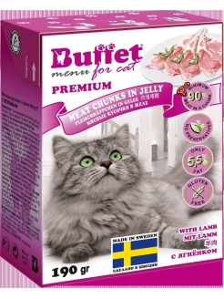 Отзыв на BUFFET Tetra Pak 190 г консервы для кошек мясные кусочки в желе с ягненком