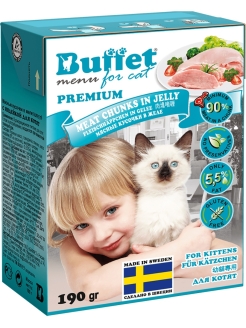 Отзыв на BUFFET Tetra Pak 190 г консервы для котят кусочки в желе с индейкой