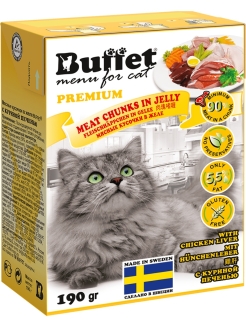 Отзыв на BUFFET Tetra Pak 190 г консервы для кошек мясные кусочки в желе с куриной печенью