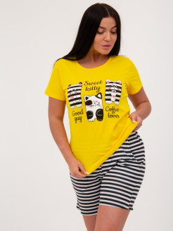 Распродажа Пижама: футболка, шорты/большие размеры беременным/хлопок/top/casual 