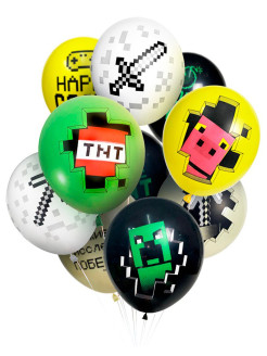 Отзыв на Шарики Пиксели, 10 штук / Воздушные шары Майнкрафт / Шарики Майнкрафт