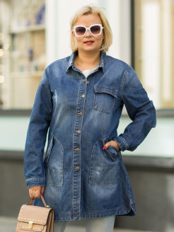 Отзыв на Куртка джинсовая женская удлиненная / тренч женский большие размеры / джинсовка женская 