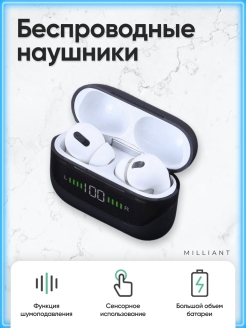 Отзыв на Беспроводные наушники Milliant / Гарнитура с LED-Дисплеем / AirPods Pro / Для Android iPhone