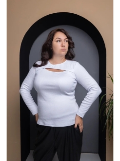 Отзыв на Лонгслив трикотажный с ассиметричным вырезом/ лонгслив Plus Size/ лонгслив из кашкорсе больших разме