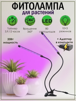 Отзыв на Фитолампа для растений/Фито лампа для рассады/Лампа светильник для