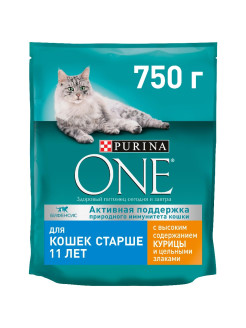 Отзыв на Сухой корм для кошек Purina ONE с курицей и цельными злаками 750 г