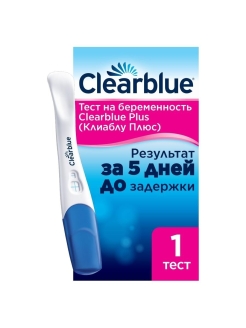 Отзыв на Тест на беременность Clearblue Plus, результат за 5 дней дозадержки менструации, 1 тест