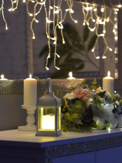 Отзыв на Фонарь-светильник светодиодный  садовый декоративный со свечкой 10.5х10.5х22,35 см, теплый белый
