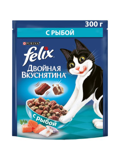 Отзыв на Сухой корм Felix Двойная Вкуснятина для взрослых кошек, с рыбой, 300г